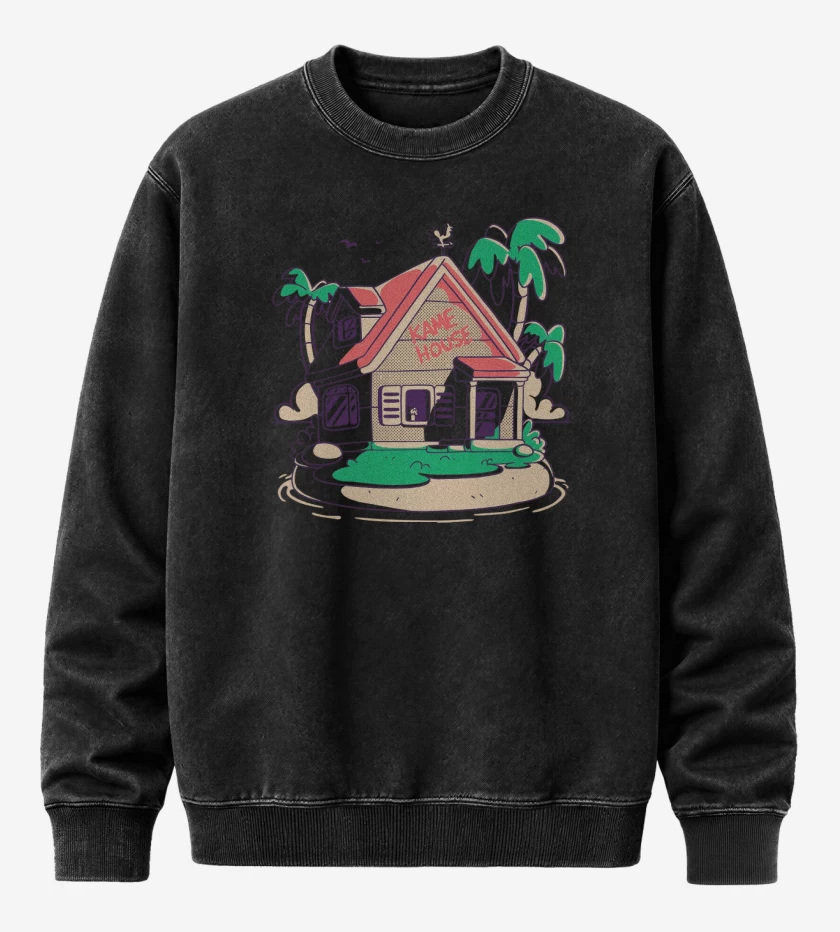 Poleron Polo Acid Wash Negro de Kame House