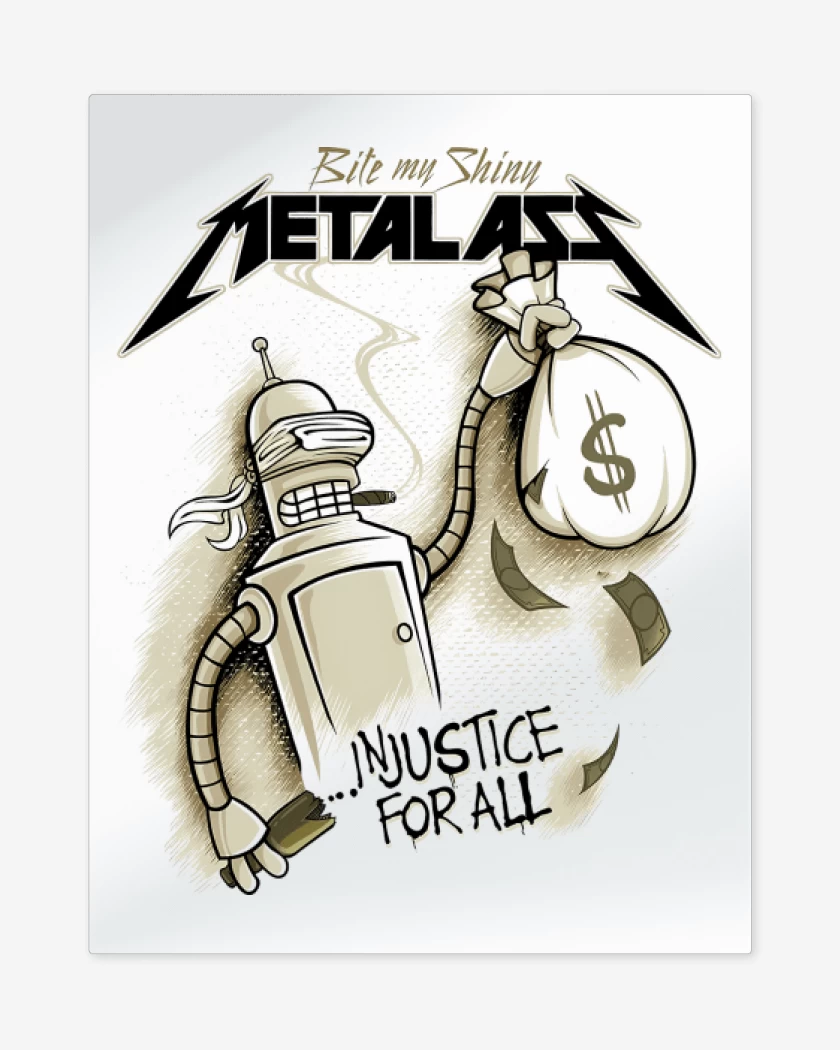 Print metalico Blanco de Injustice For All