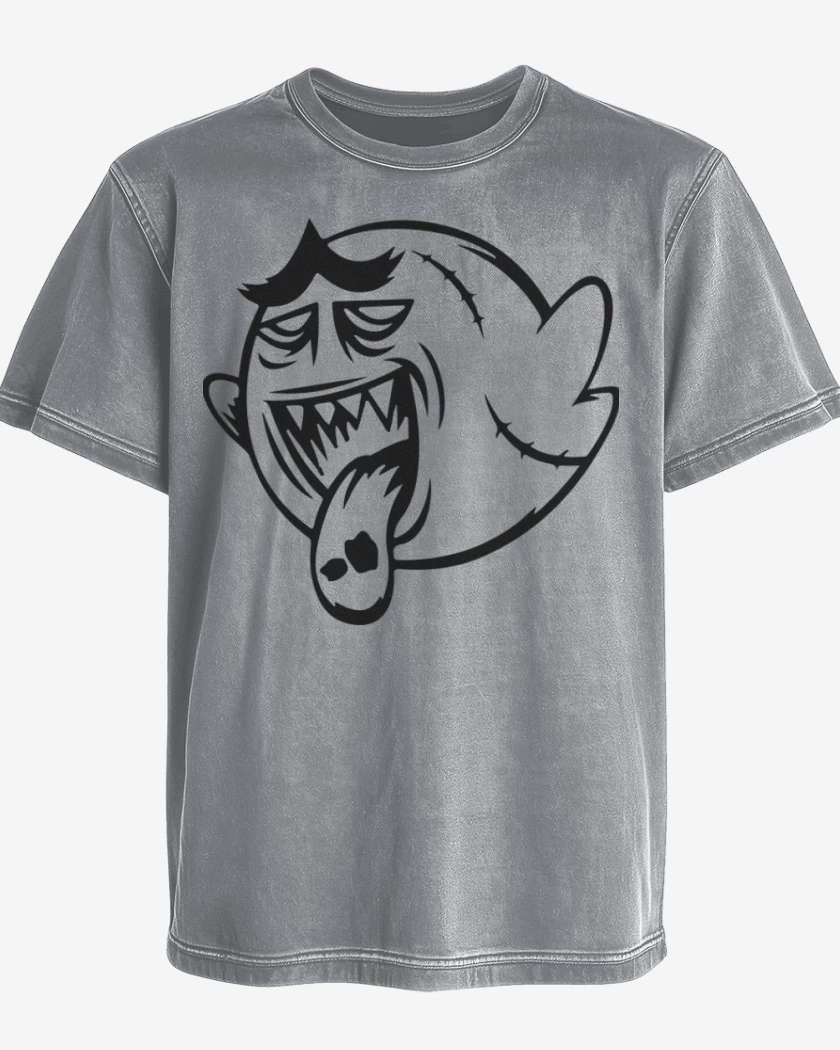 Polera desgastada Gris Melange de Boo Zombie