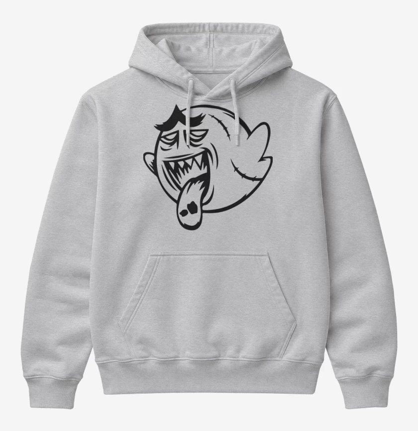 Poleron Canguro básico Gris Melange de Boo Zombie