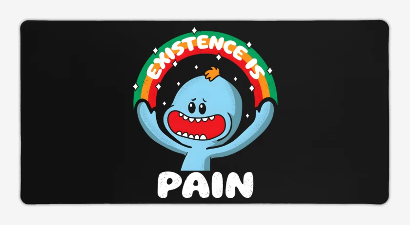 Mouse pad Gamer Negro de Existence is Pain 