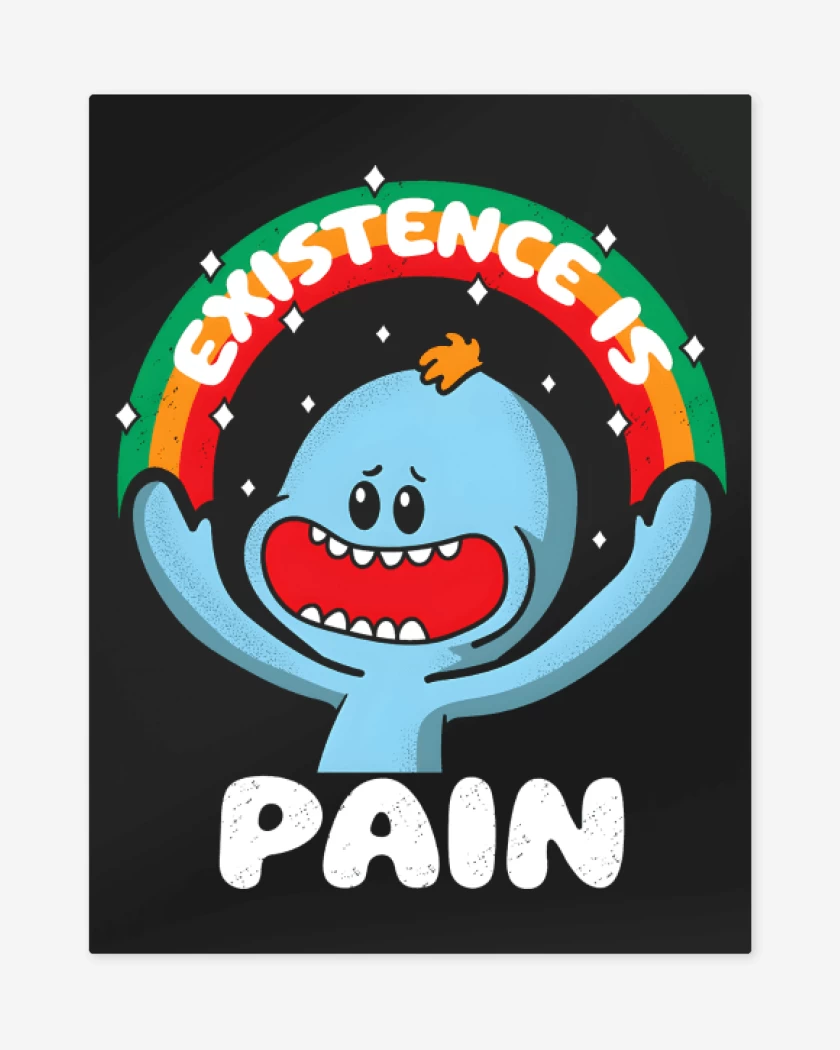 Print metalico Negro de Existence is Pain 