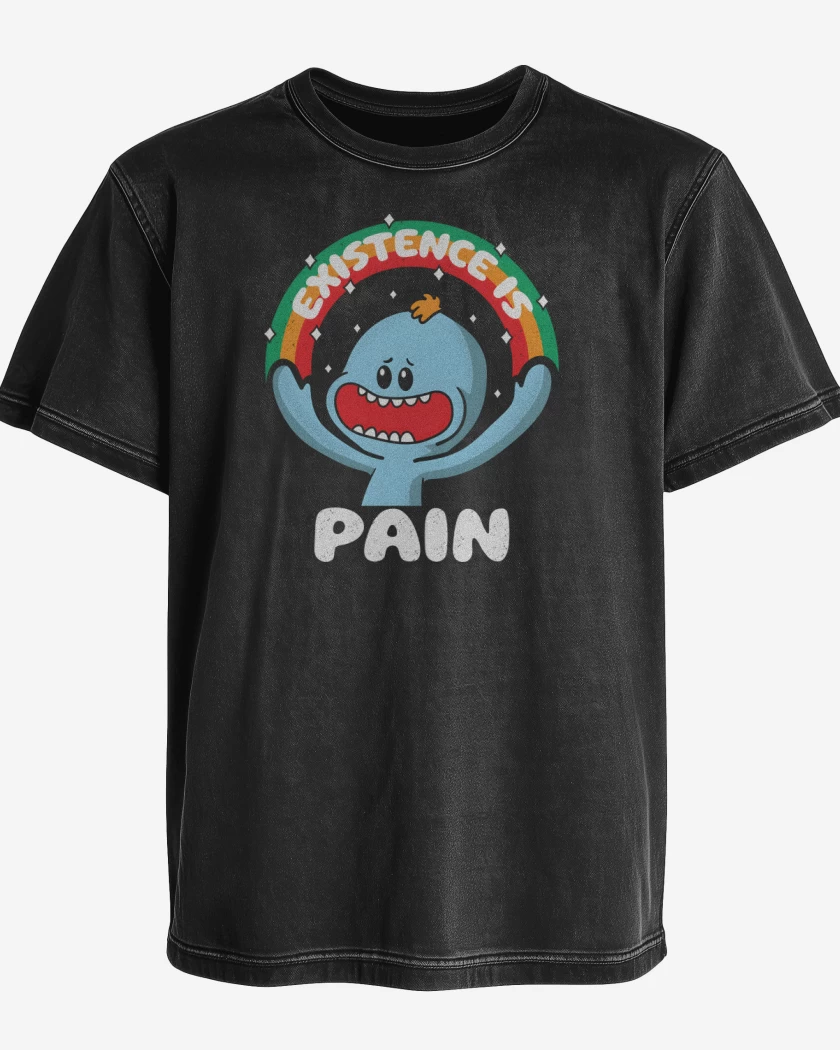 Polera desgastada Negro de Existence is Pain 