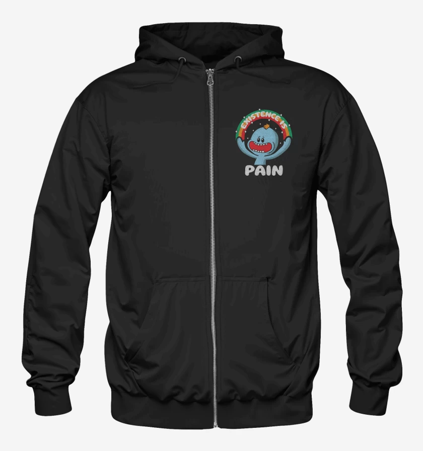 Poleron Canguro con cierre Negro de Existence is Pain 