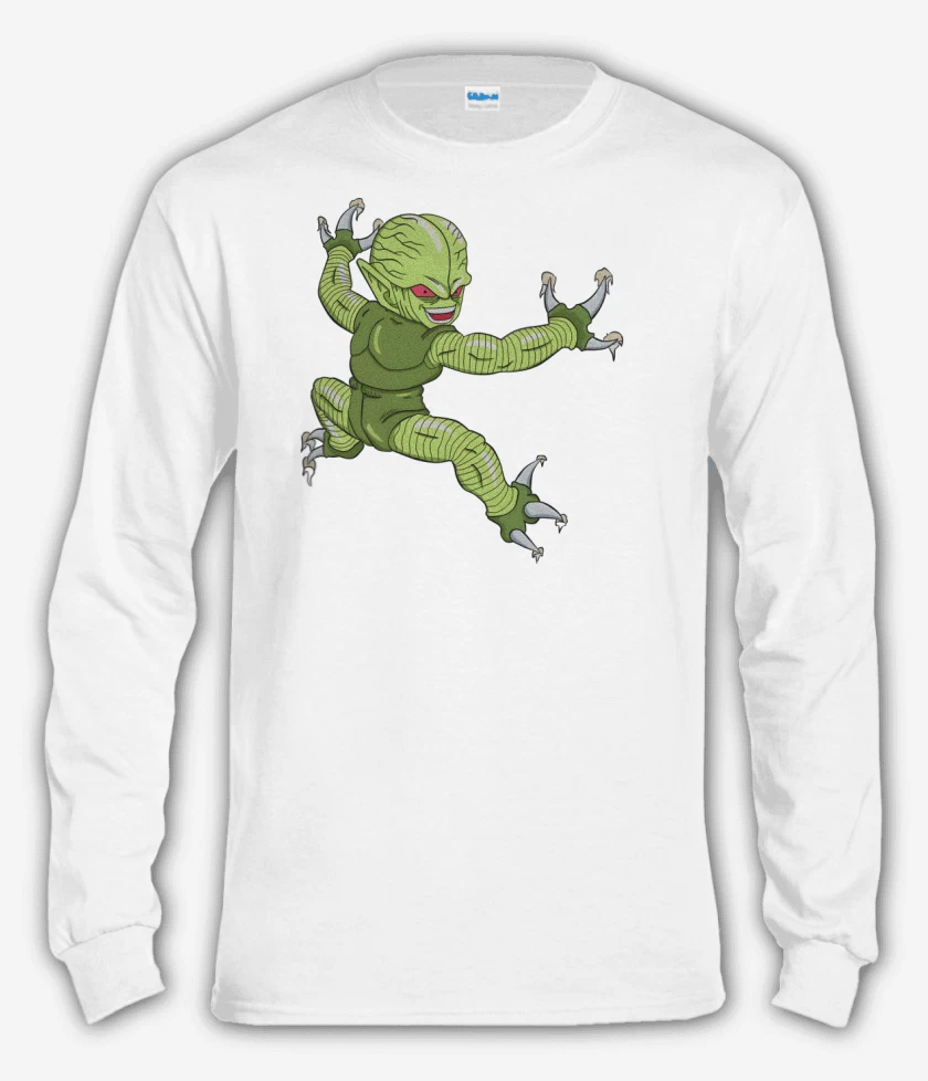 Polera manga larga Blanco de Saibaman Explosivo
