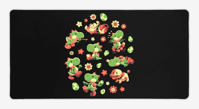 Mouse pad Gamer Negro de Las Aventuras de Yoshi