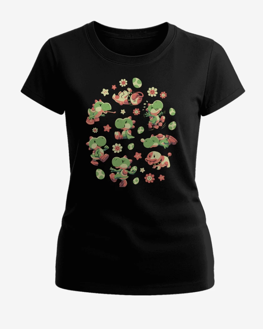 Polera de Mujer Negro de Las Aventuras de Yoshi