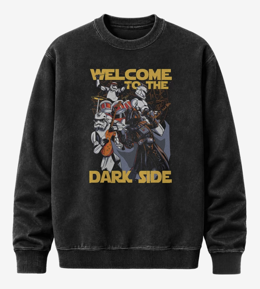 Poleron Polo Acid Wash Negro de Welcome to the Dark Side