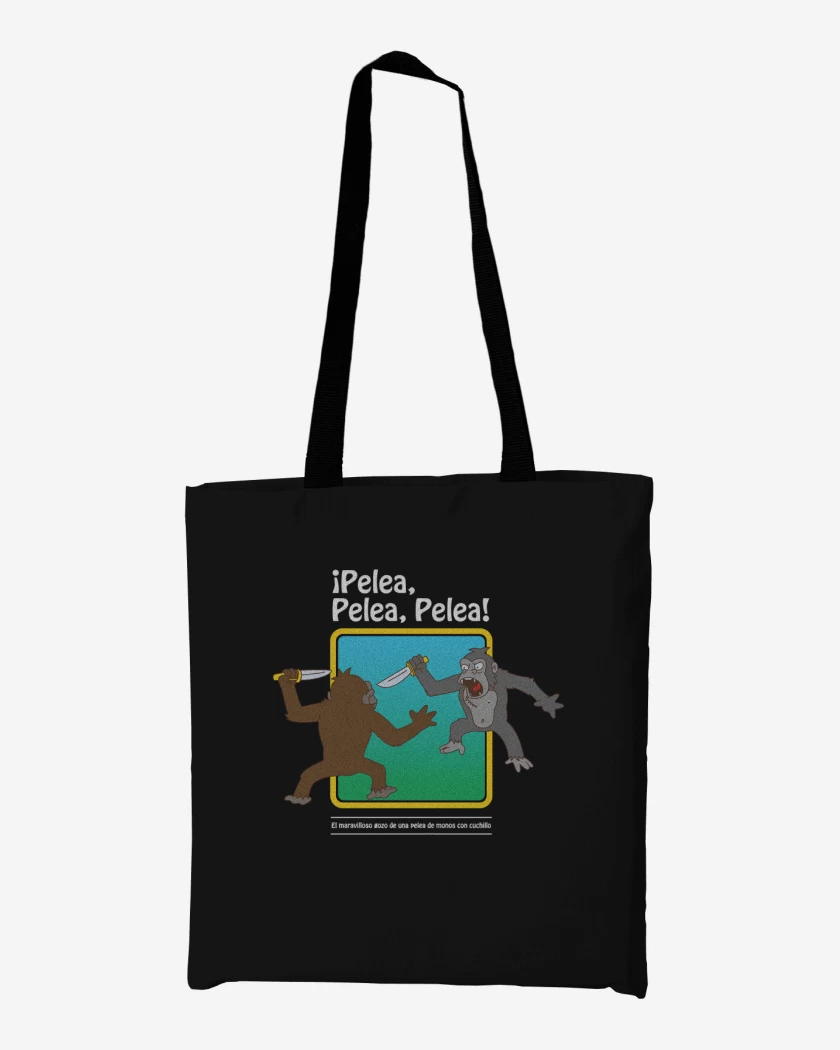 Totebag Negro de Pelea Pelea Pelea