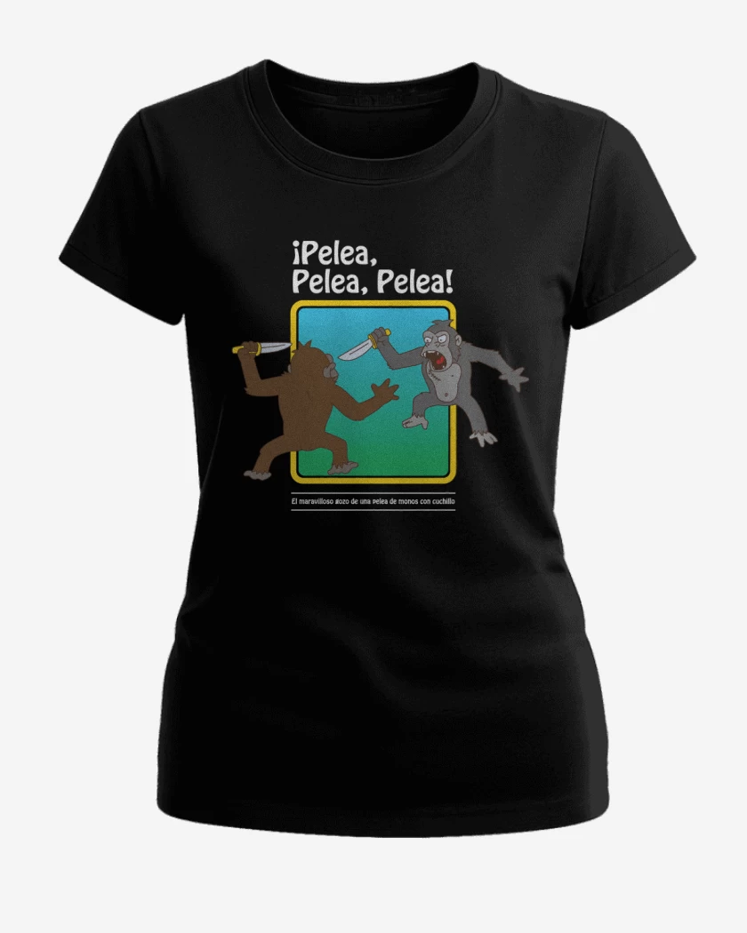 Polera de Mujer Negro de Pelea Pelea Pelea