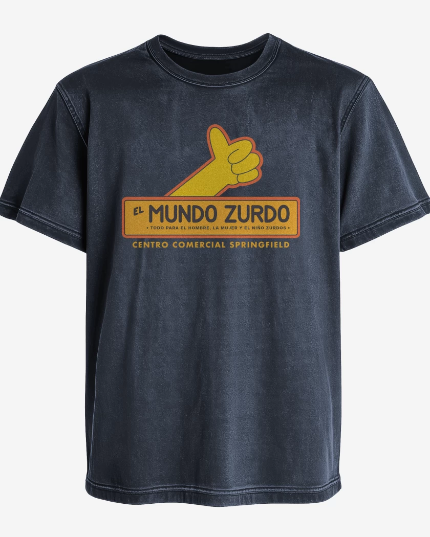 Polera desgastada Azul Marino de Mundo Zurdo