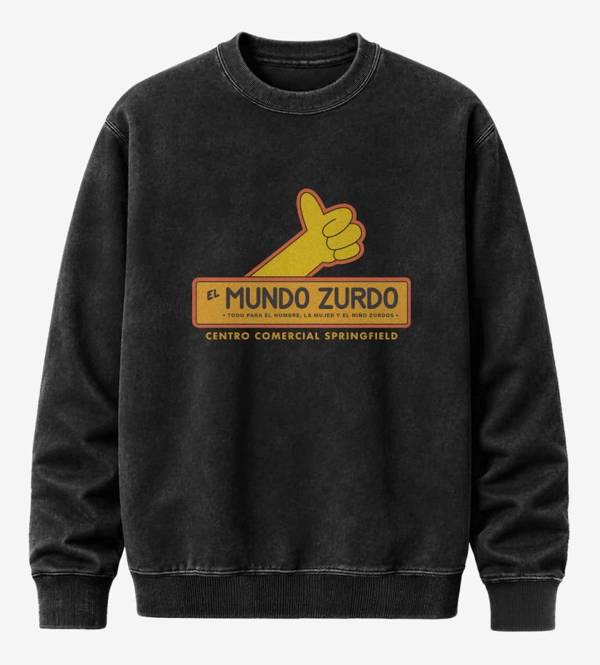 Poleron Polo Acid Wash Negro de Mundo Zurdo