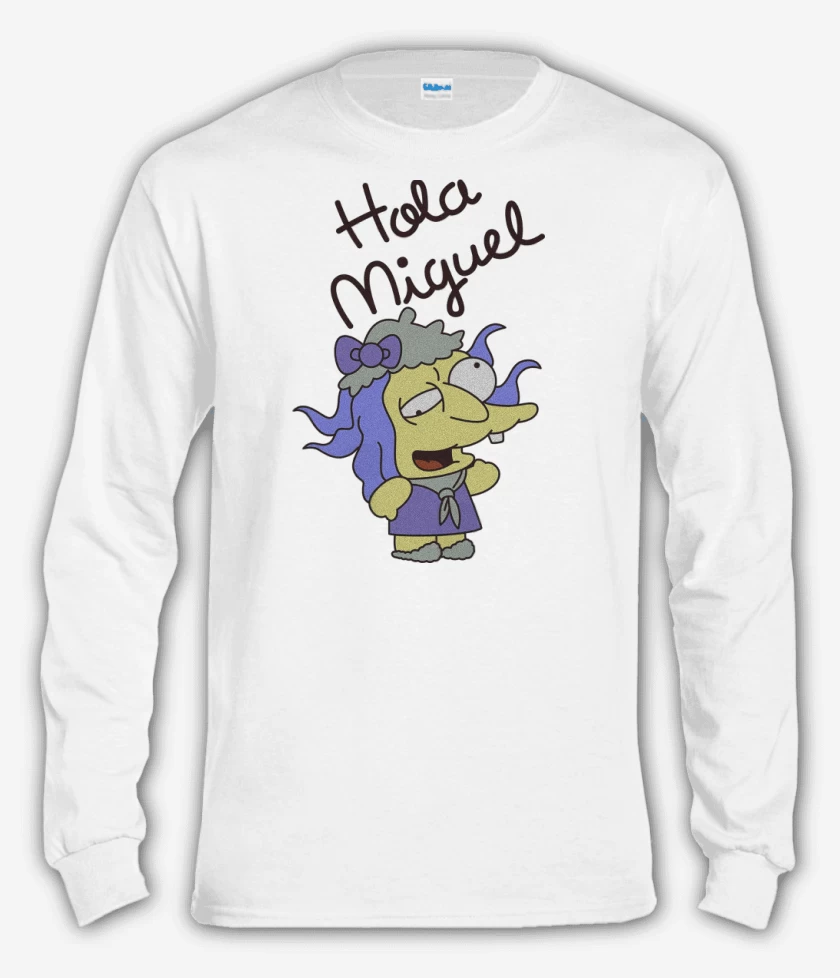 Polera manga larga Blanco de Hola Miguel