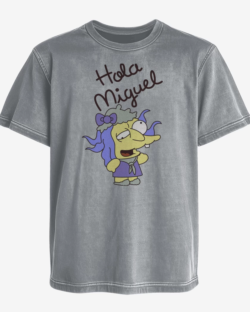 Polera desgastada Hola Miguel