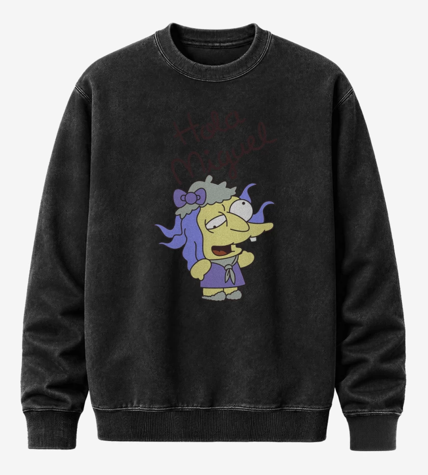 Poleron Polo Acid Wash Negro de Hola Miguel