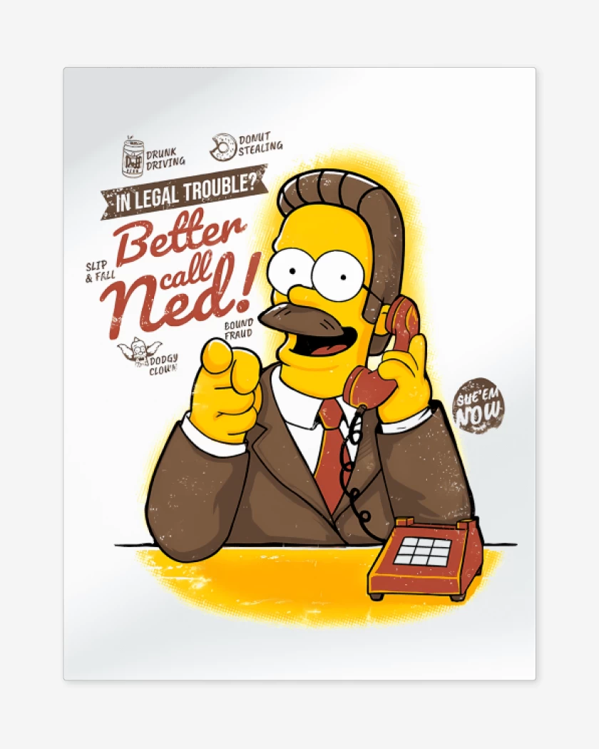 Print metalico Blanco de Better Call Ned