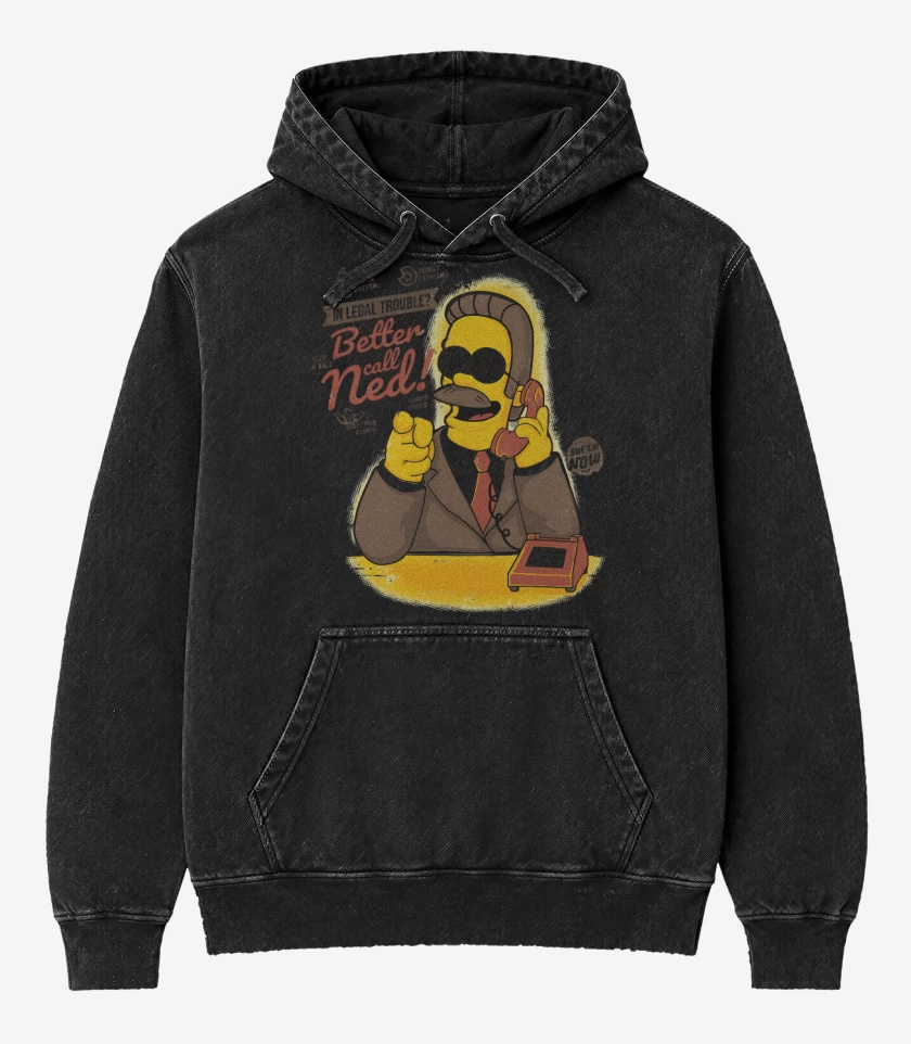 Poleron Canguro Acid Wash Negro de Better Call Ned