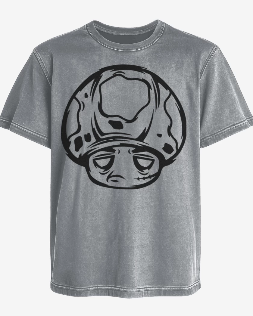 Polera desgastada Gris Melange de Toad Zombie