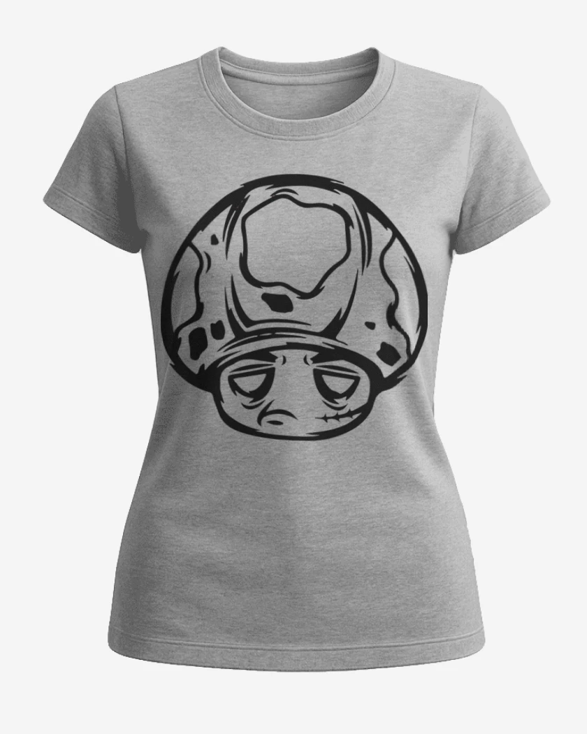 Polera de Mujer Gris Melange de Toad Zombie