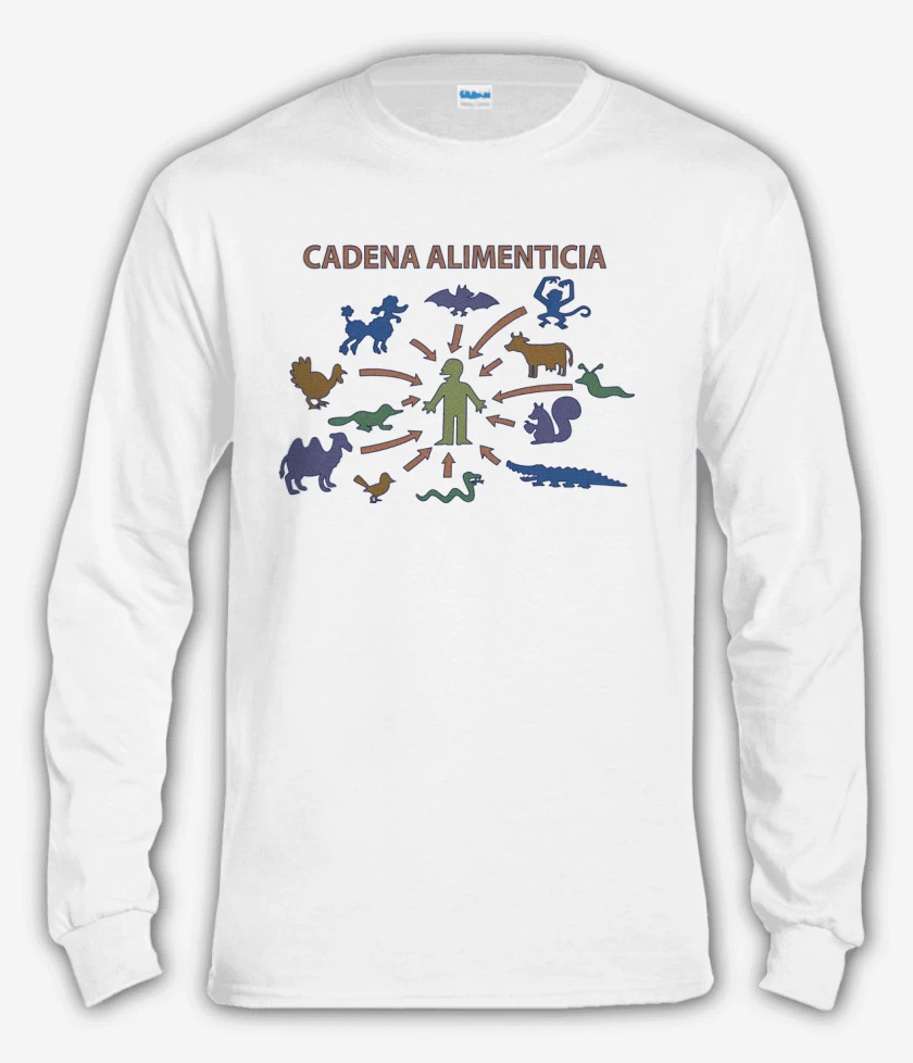 Polera manga larga Blanco de Cadena Alimenticia