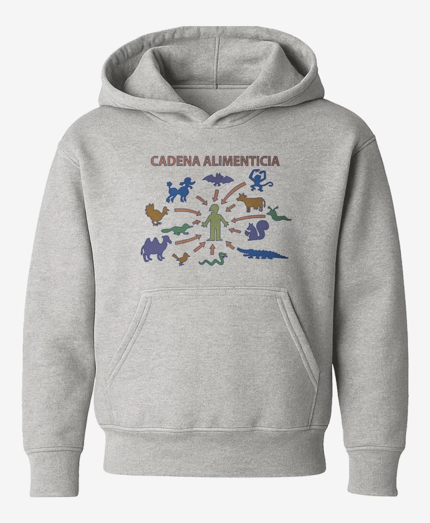 Poleron de niño Gris Melange de Cadena Alimenticia
