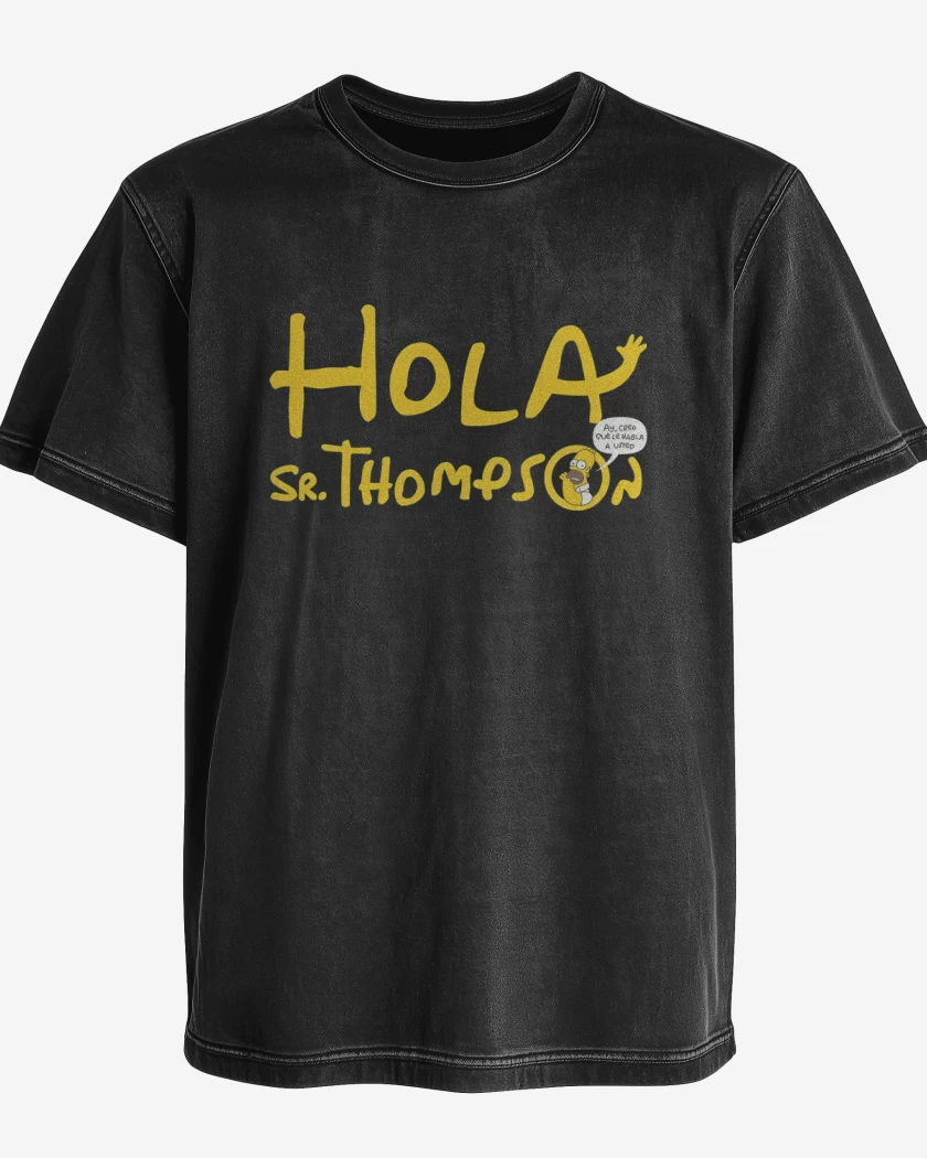 Polera desgastada Negro de Señor Thompson 
