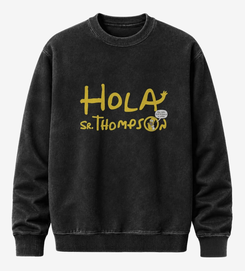 Poleron Polo Acid Wash Negro de Señor Thompson 