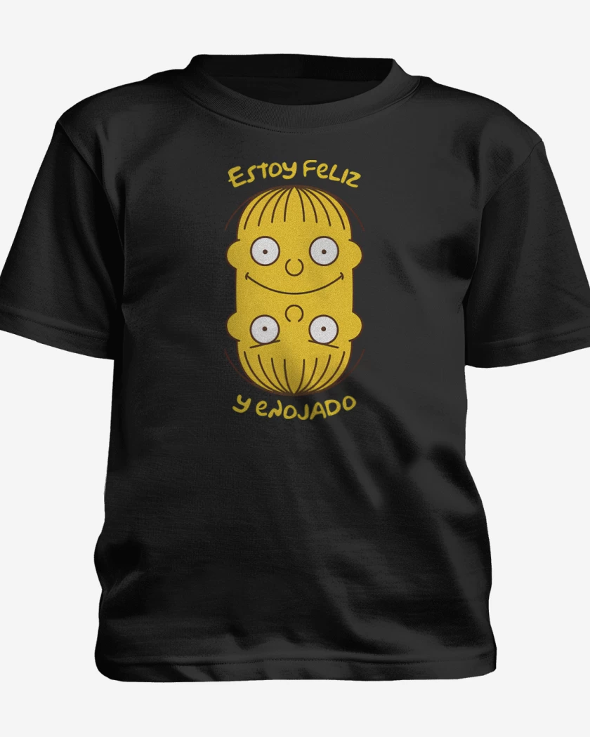 Polera de niño Negro de Estoy Feliz y Enojado