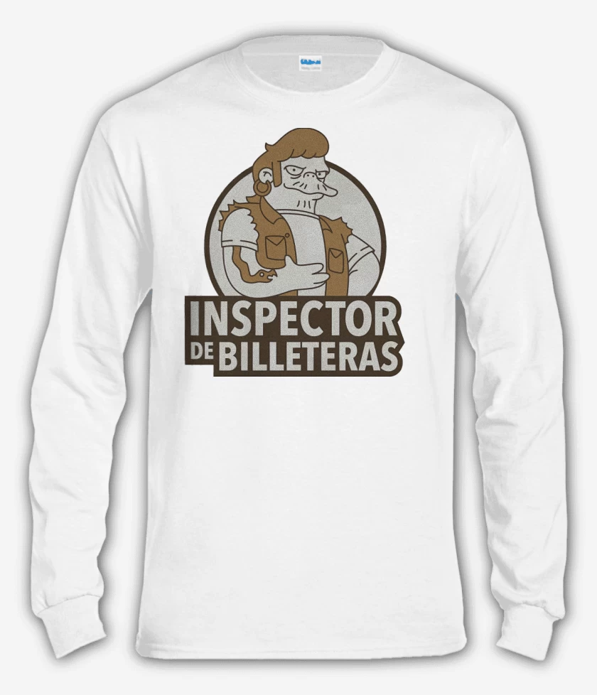 Polera manga larga Blanco de Inspector de Billeteras