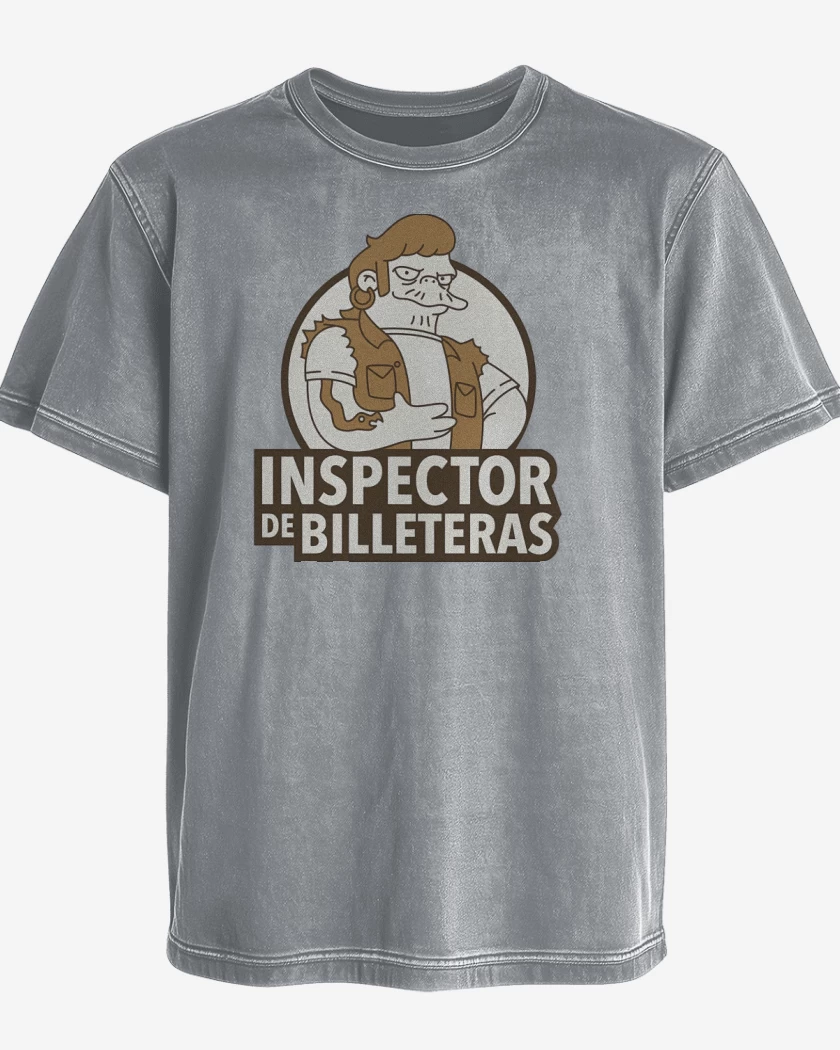 Polera desgastada Gris Melange de Inspector de Billeteras