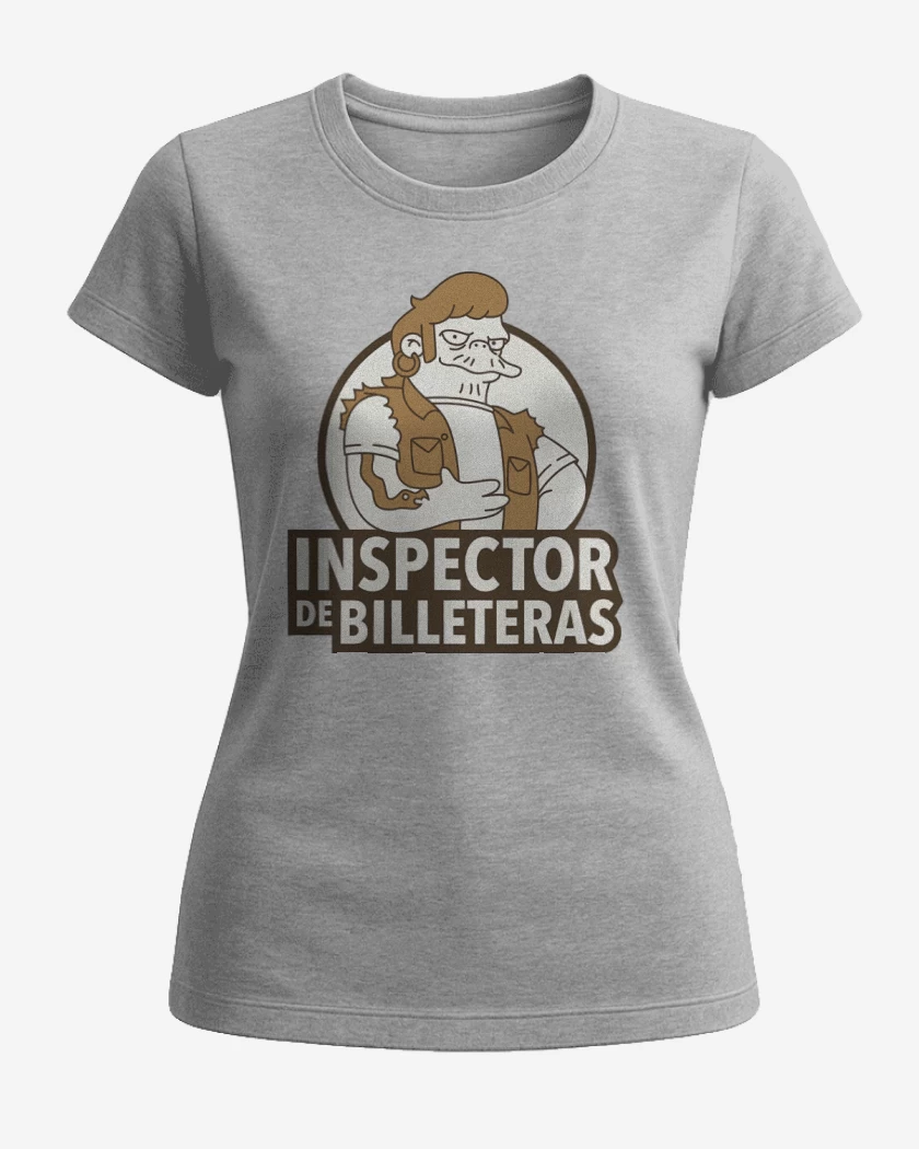 Polera de Mujer Gris Melange de Inspector de Billeteras