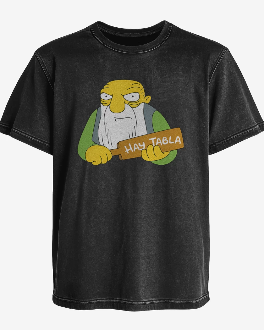 Polera desgastada Negro de Hay Tabla