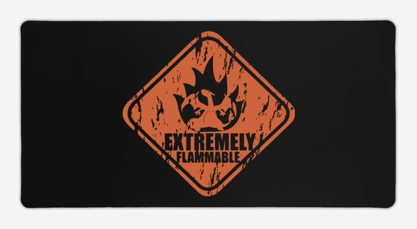Mouse pad Gamer Negro de Extremely flammable