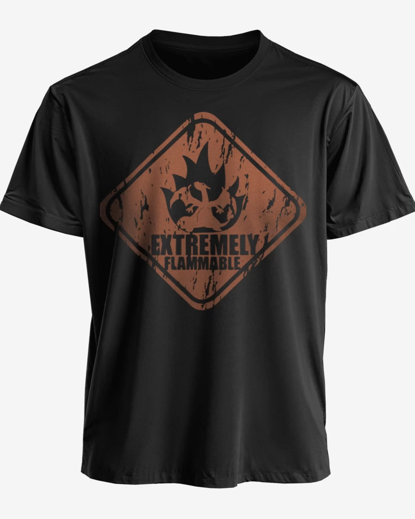 Polera Negro de Extremely flammable