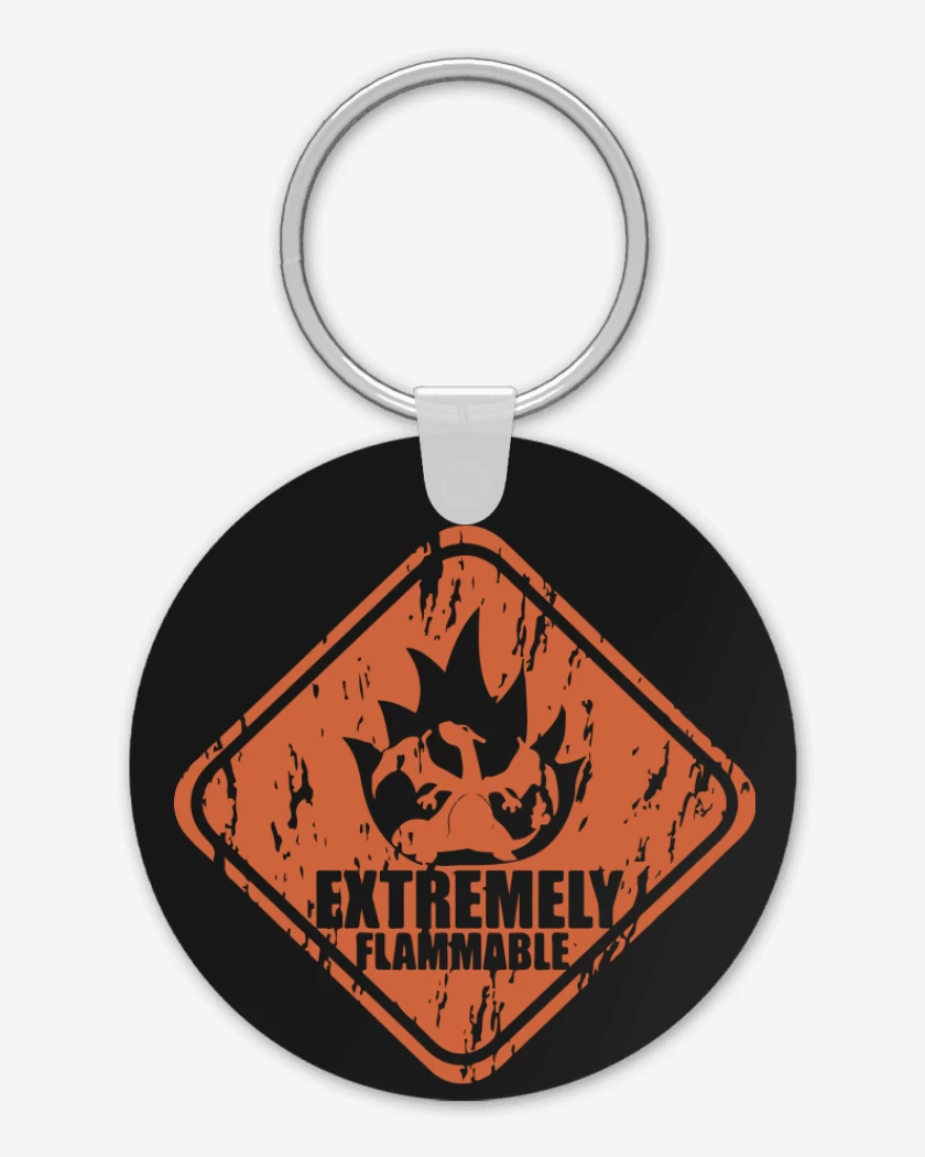 Llavero Negro de Extremely flammable