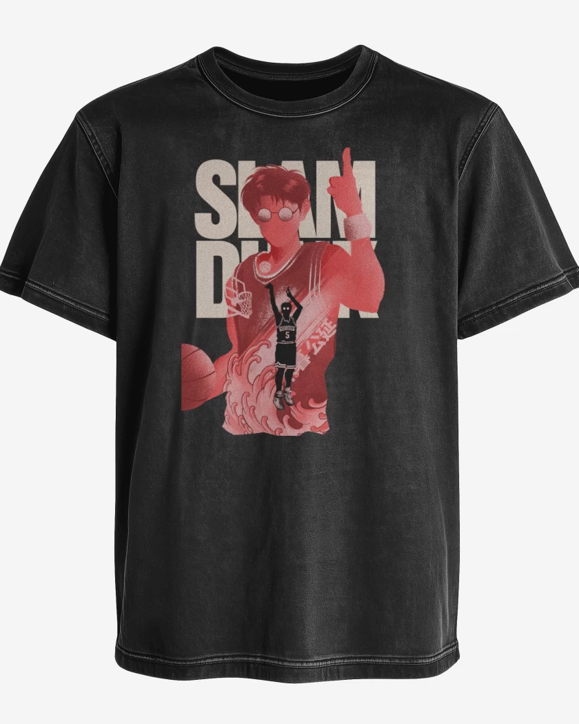 Polera desgastada Negro de Kiminobu Kogure 