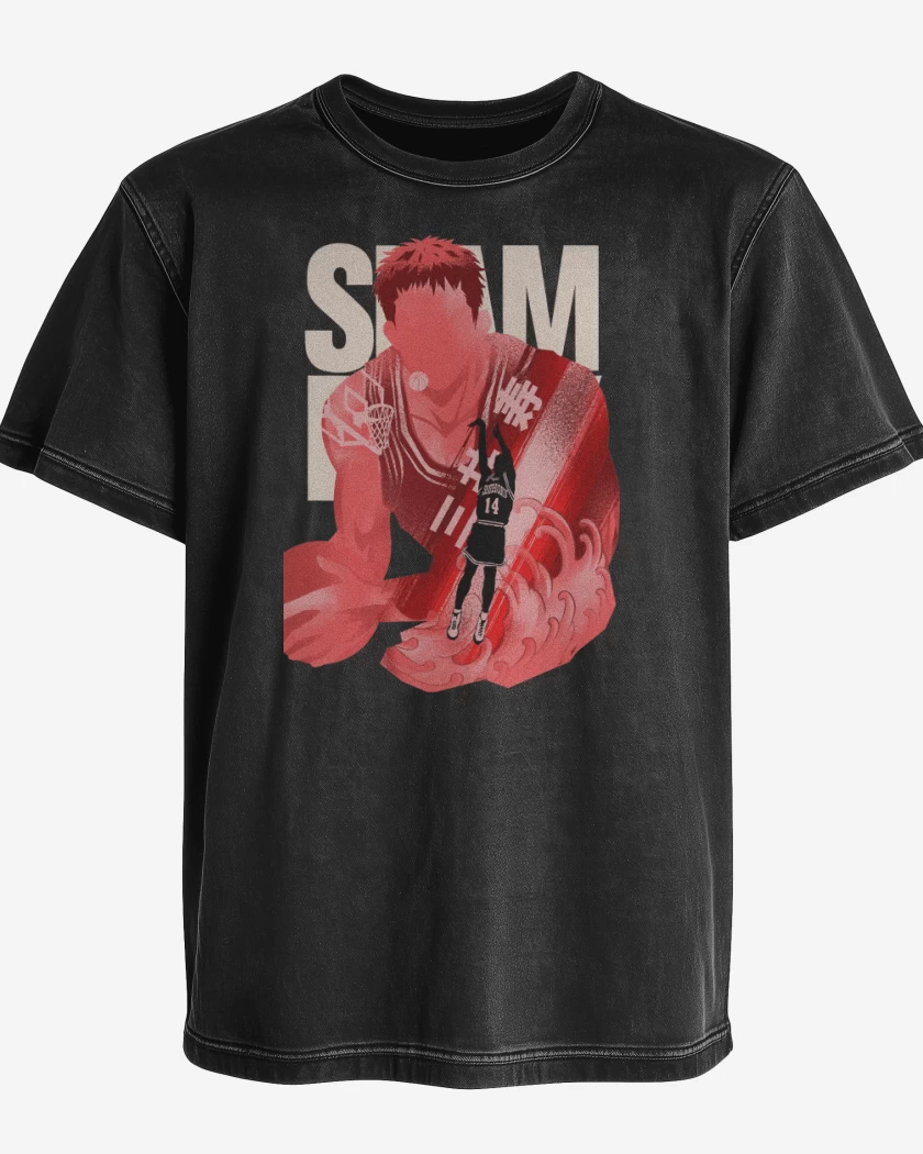 Polera desgastada Negro de Hisashi Mitsui 