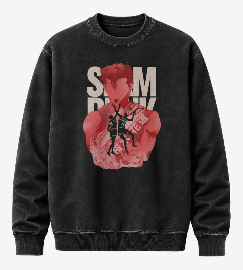 Poleron Polo Acid Wash Negro de Hanamichi Sakuragi