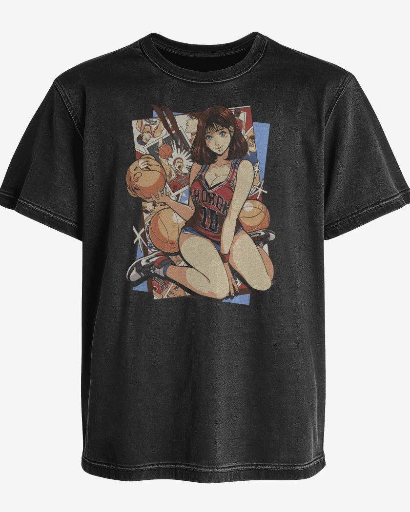 Polera desgastada Negro de Haruko Akagi
