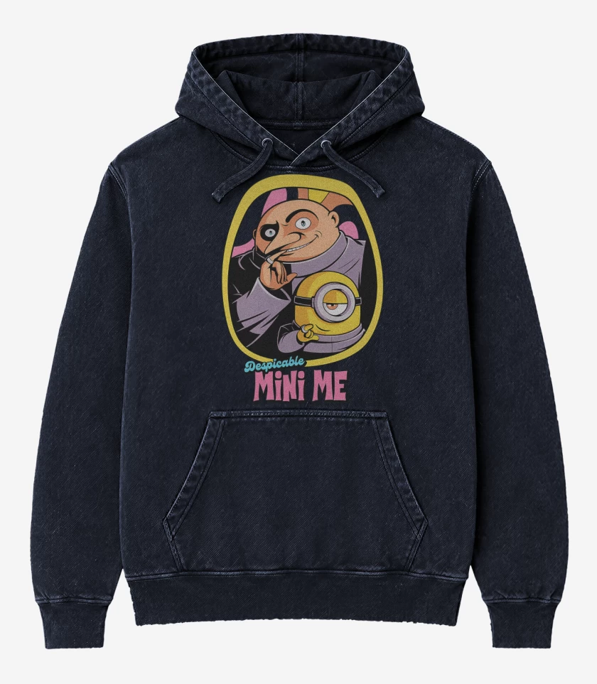 Poleron Canguro Acid Wash Azul Marino de Mini Minion