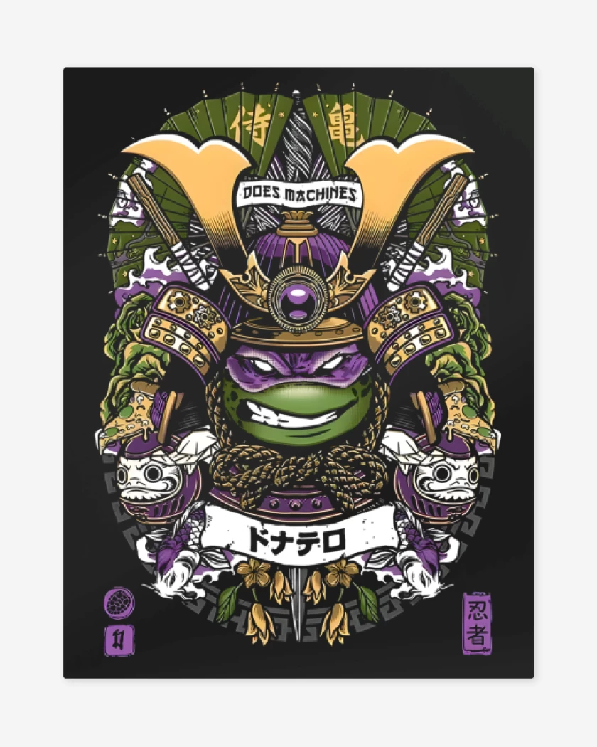 Print metalico Negro de Donatello Samurai