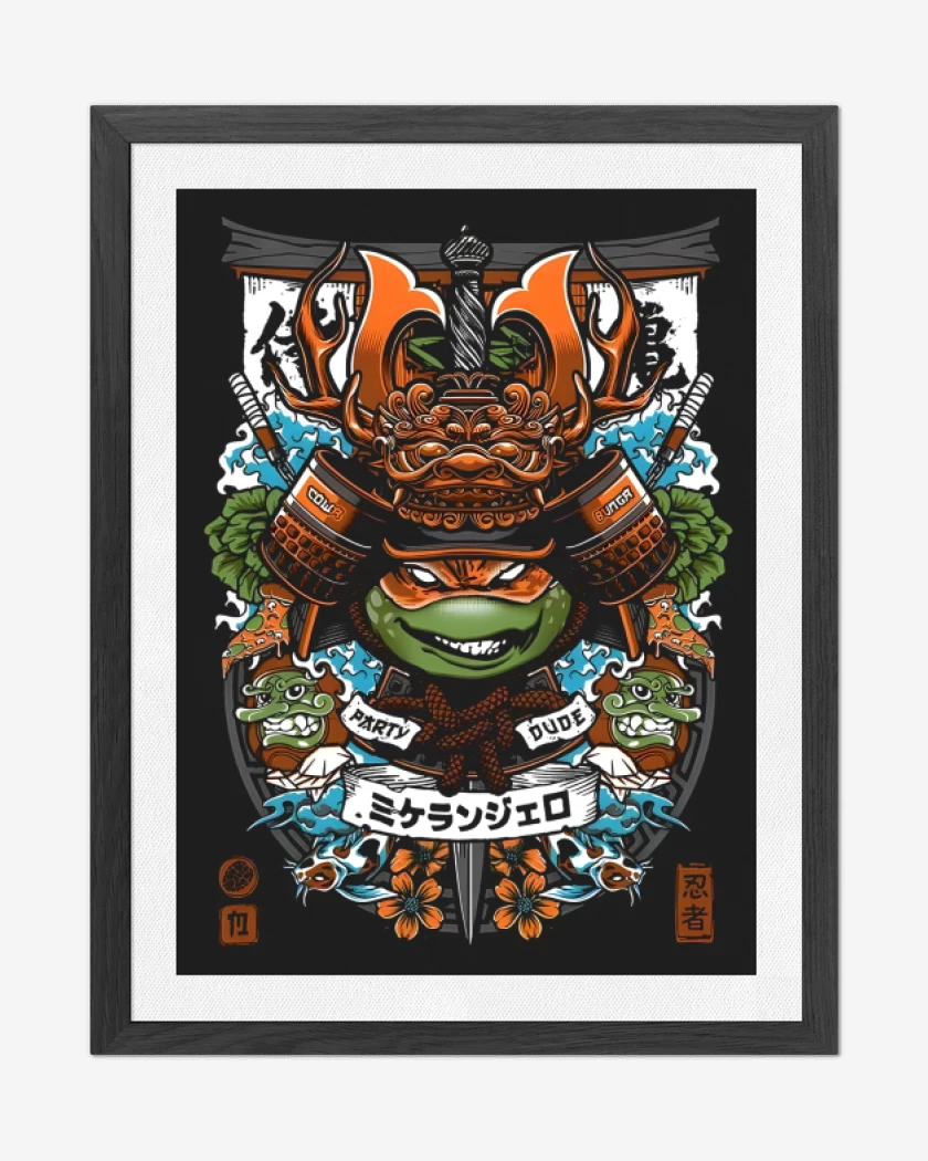 Cuadro decorativo Negro de Michelangelo Samurai 