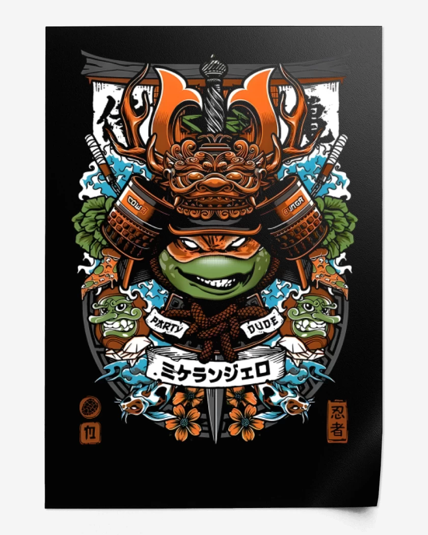 Print Michelangelo Samurai 
