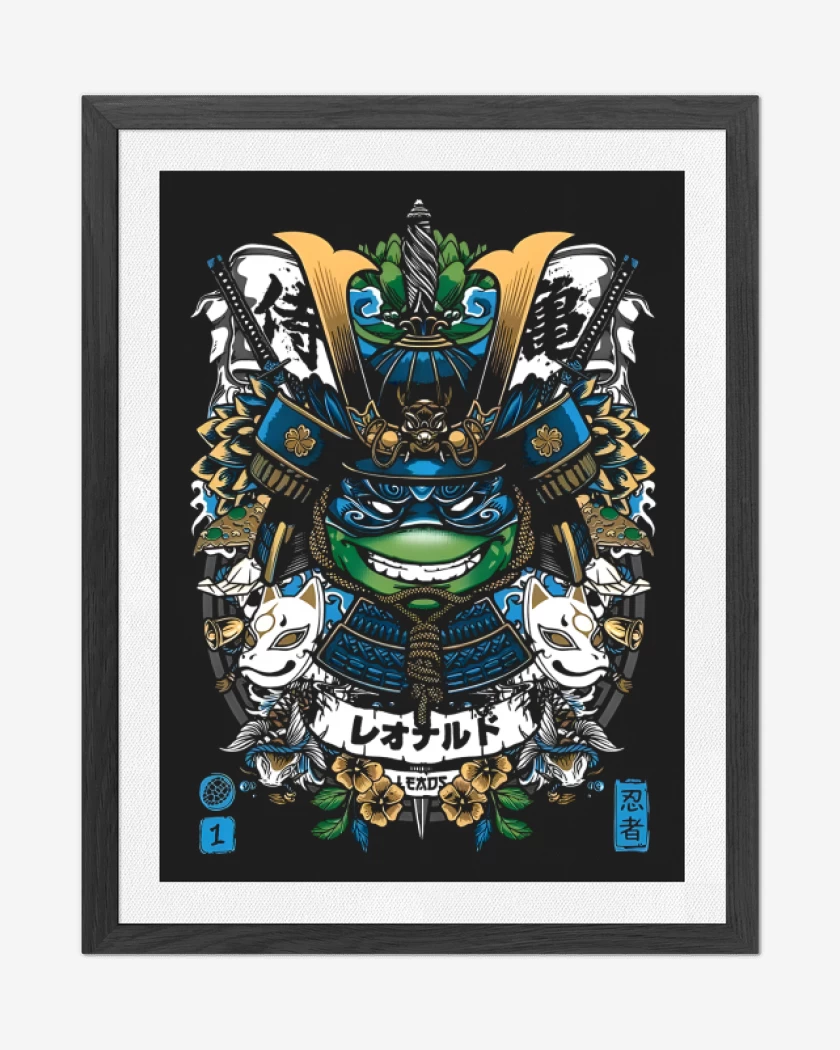 Cuadro decorativo Negro de Leonardo Samurai