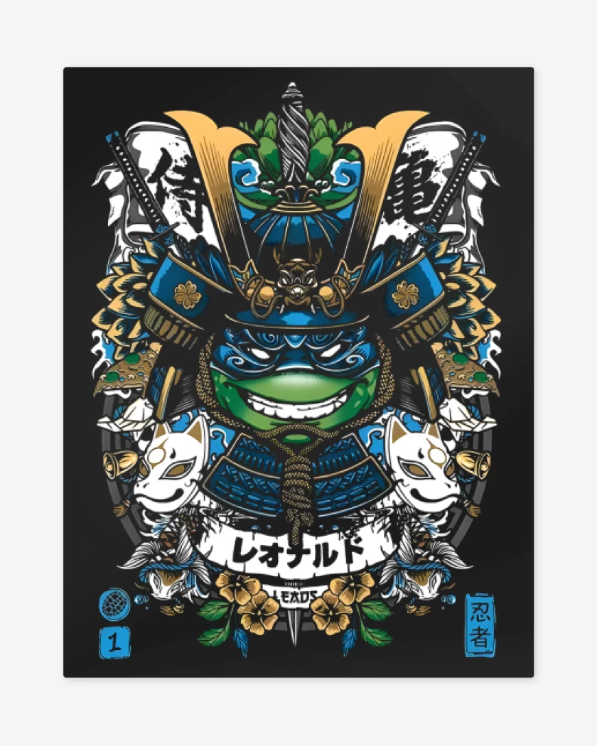 Print metalico Negro de Leonardo Samurai