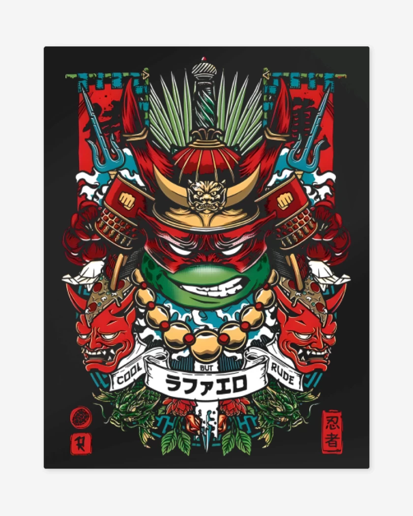 Print metalico Raphael Samurai