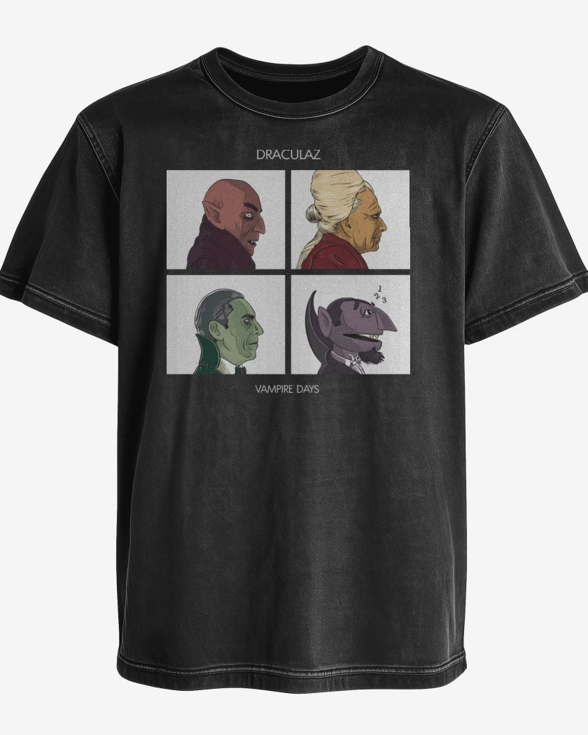 Polera desgastada Negro de Vampire Days