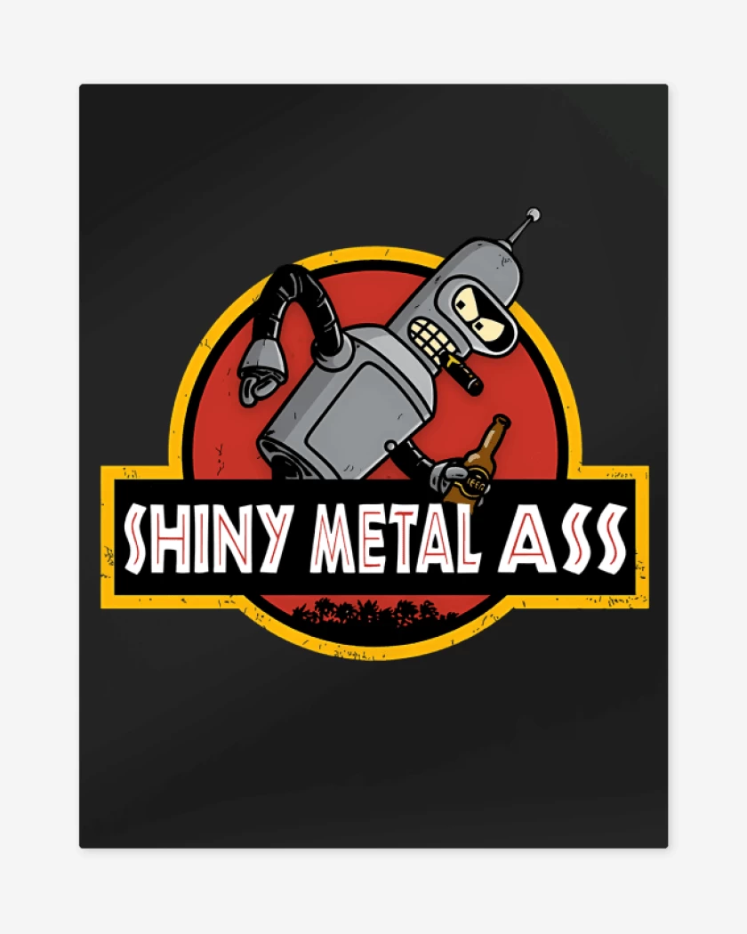 Print metalico Negro de Shiny Metal Ass