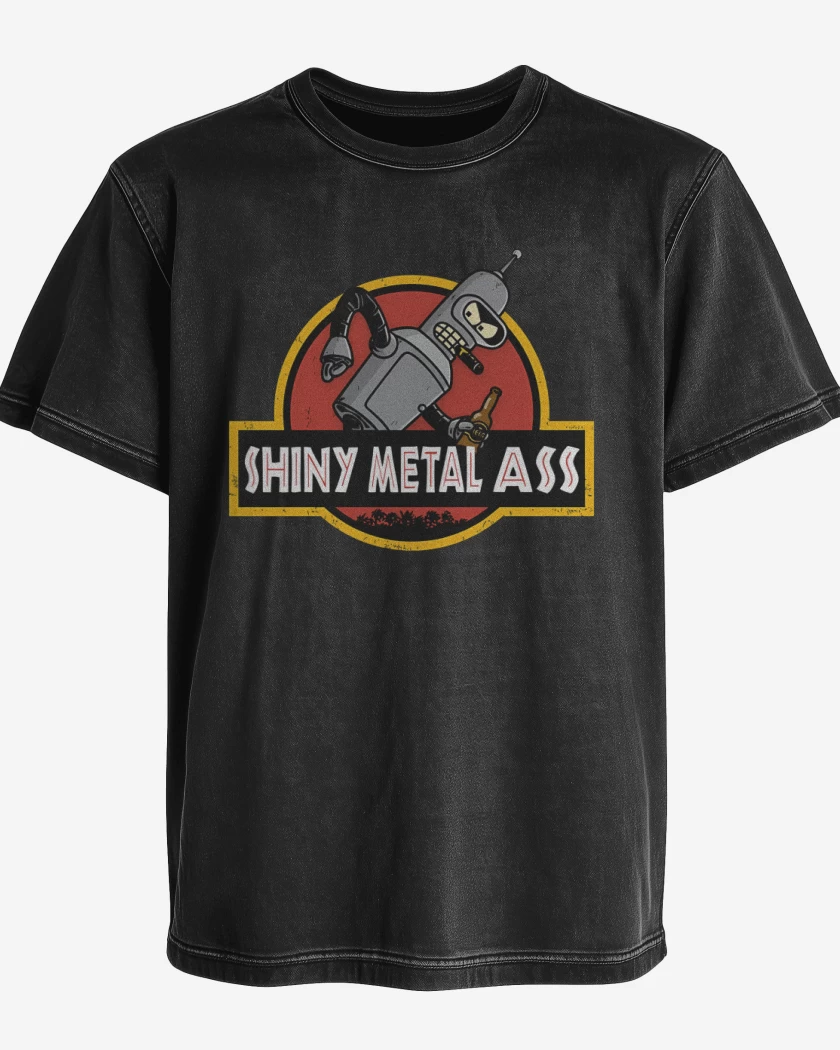 Polera desgastada Shiny Metal Ass