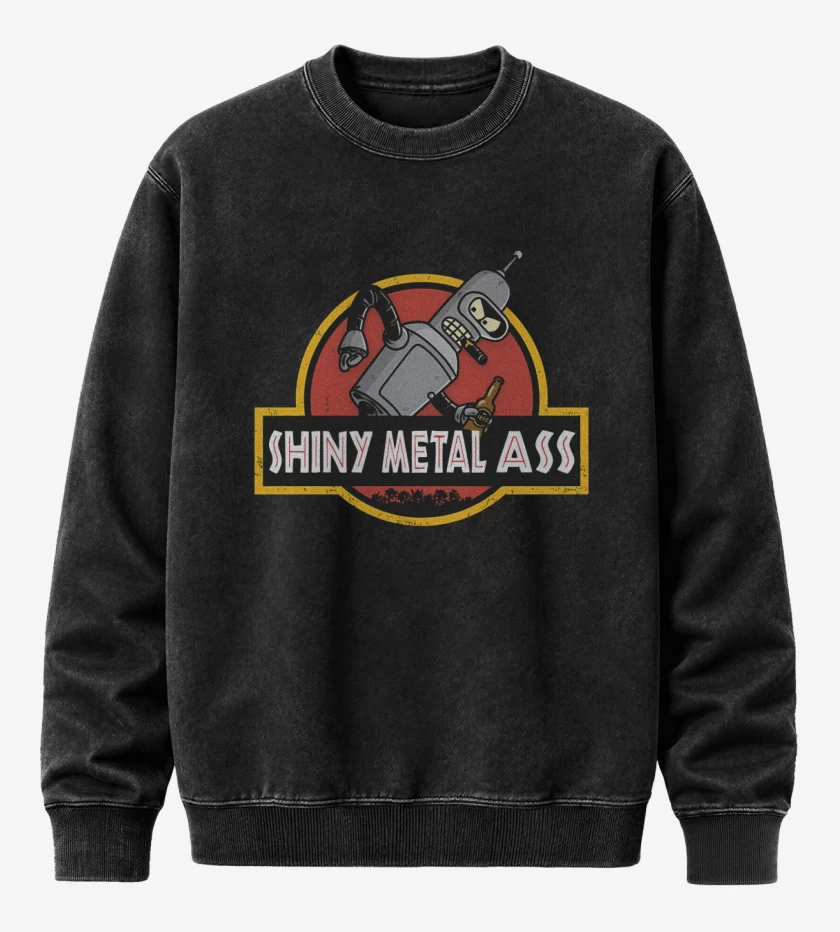 Poleron Polo Acid Wash Negro de Shiny Metal Ass